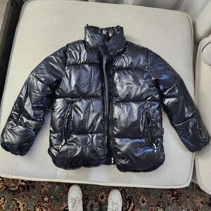 H&M Shiny Black Kids Puffer Jacket